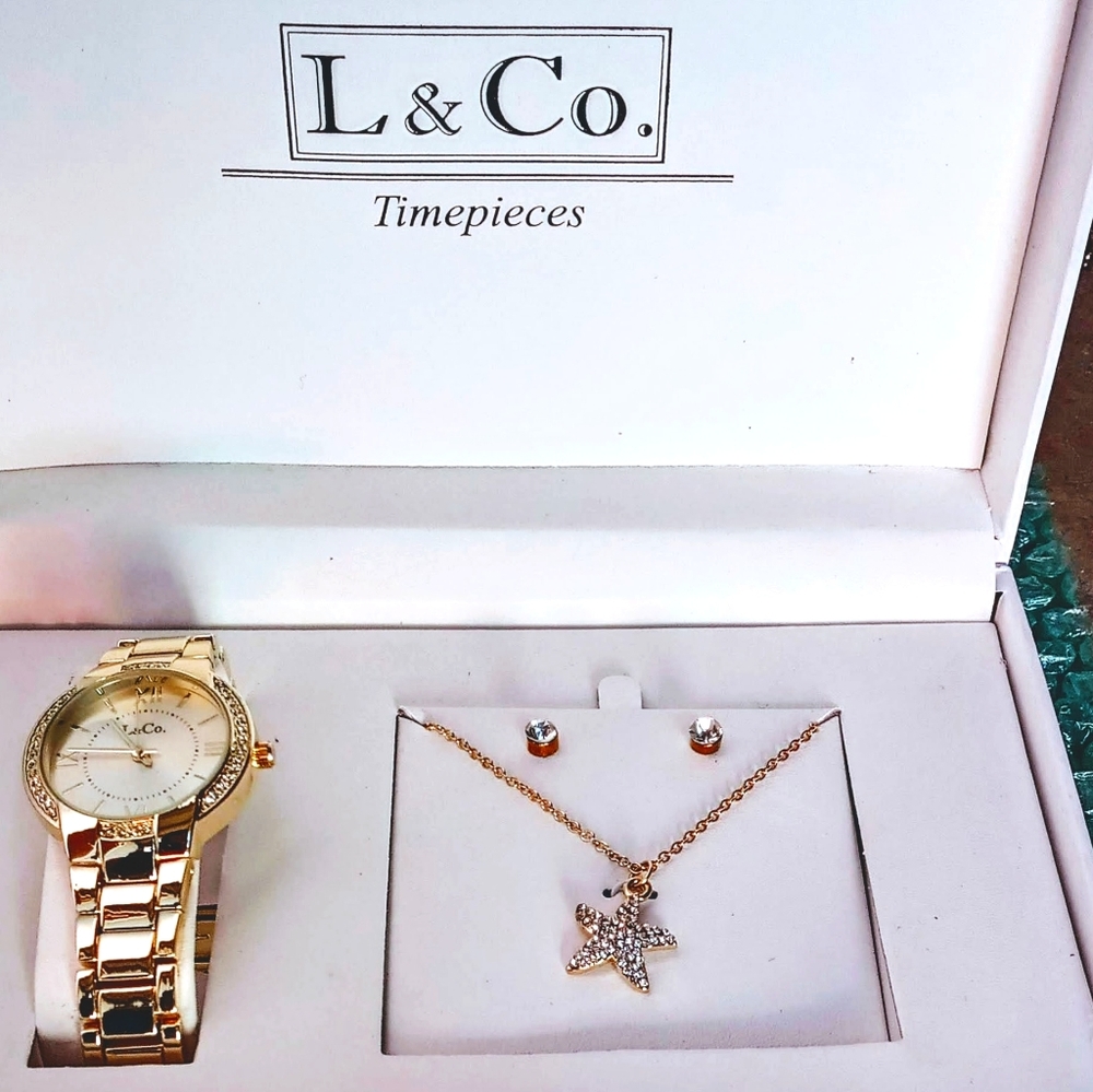 L & Co Timepiece Jewelry set